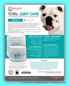 Dr. Kraemer's V4B Total Joint Care for Bulldogs and French Bulldogs