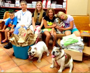 Dr. Kraemer except the donation for bulldog rescue from the young volunteers.
