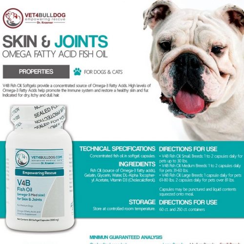 V4B Fish Oil for Bulldogs and French Bulldogs Skin and Joints