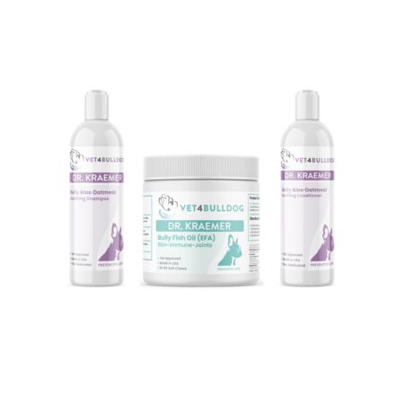 Bully Aloe Oatmeal Soothing Skincare Essential Bundle with 2026 Vet4Bulldog product labels