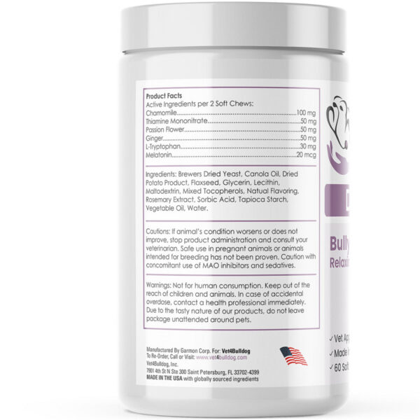 Bulldog Anti Anxity StressLess Supplement Ingredients