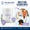 Dr. Kraemer, bulldog specialist, with V4B Bully Advanced Ear Cleansing Wipes