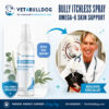Dr. Kraemer, bulldog specialist, with V4B Bully ItchLess Omega-6 Spray