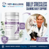 Dr. Kraemer, bulldog specialist, with V4B Bully StressLess & Calming Aid