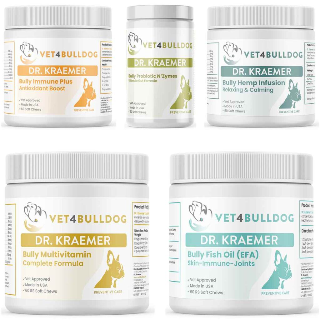 Bully Immune Support ULTIMATE Care Bundle with current 2026 Vet4Bulldog product labels