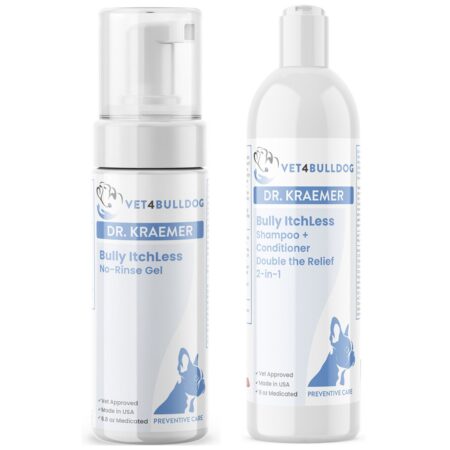 ItchLess Bully Skincare Basic Bundle with optimized 2026 Vet4Bulldog product images