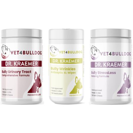 Bully Urinary Incontinent DribbleLess Basic Care Bundle with current 2026 Vet4Bulldog product labels