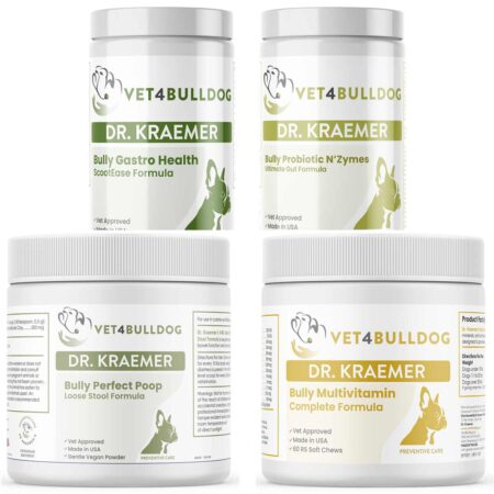Bully Prebiotic & Probiotics; Probiotic ULTIMATE Bundle with current 2026 Vet4Bulldog product labels