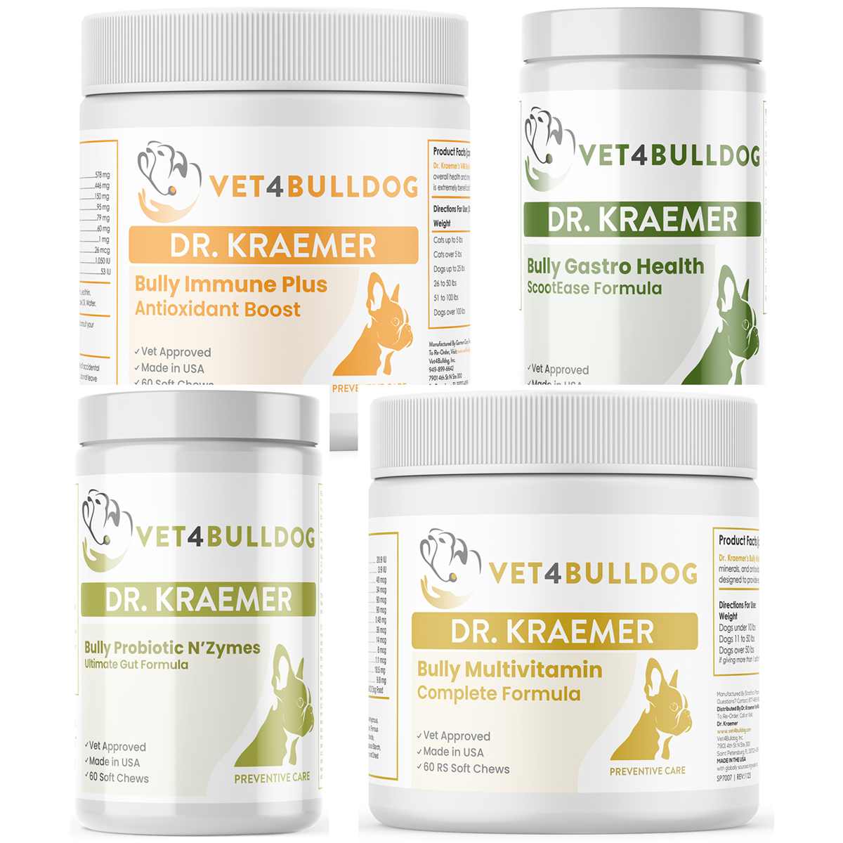 Bully Gastrointestinal-Health ULTIMATE Bundle with current 2026 Vet4Bulldog product labels