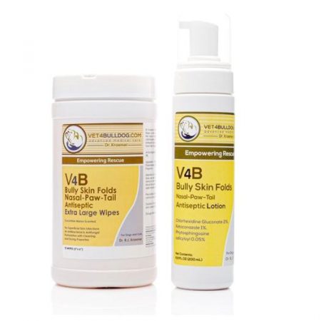 V4B Bulldog and French Bulldog Skin Folds Care Basic Bundle