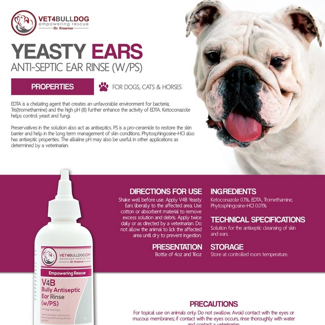 V4B Yeasty Bully Antiseptic Ear Rinse