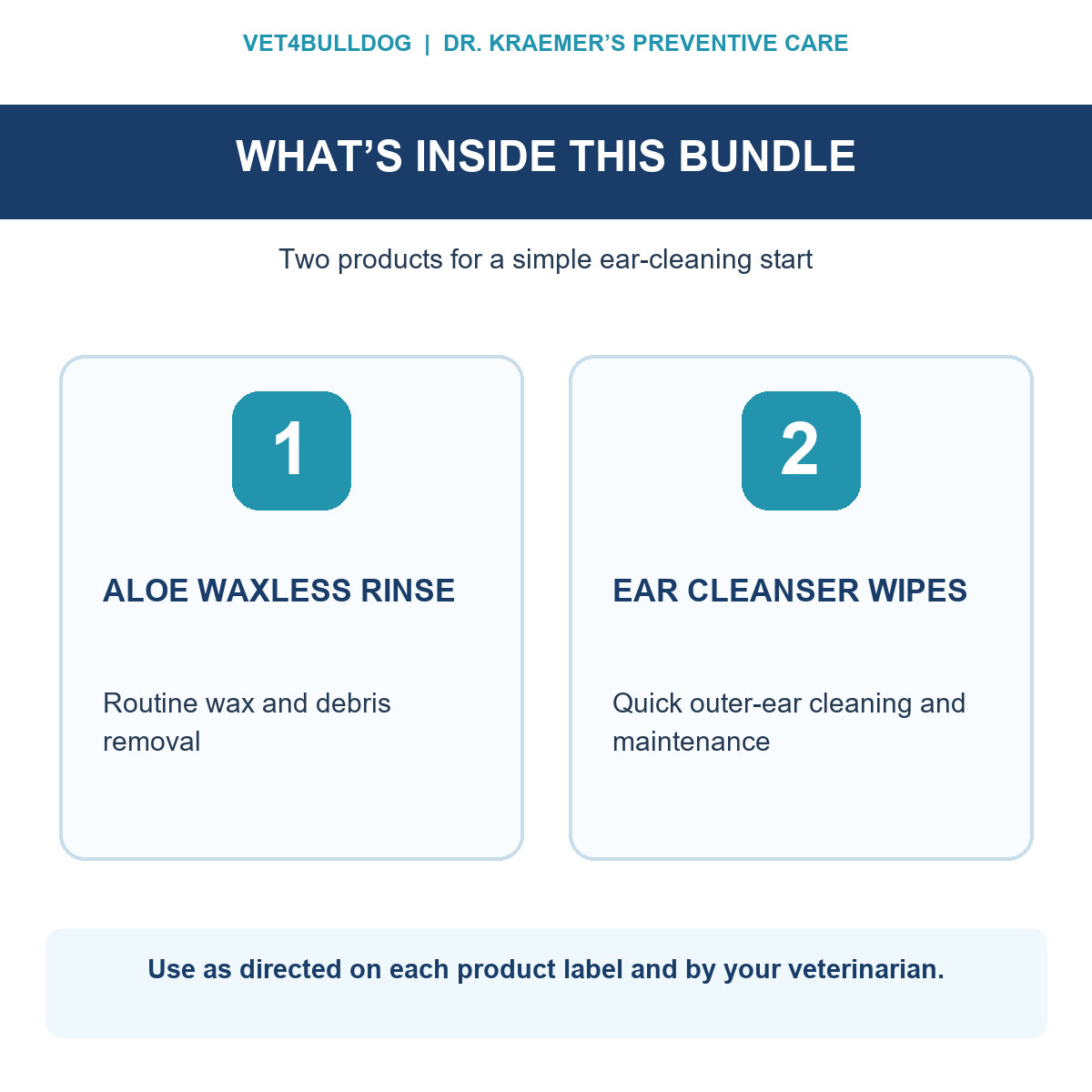 Two products inside the Bully Ears Basic-Care bundle