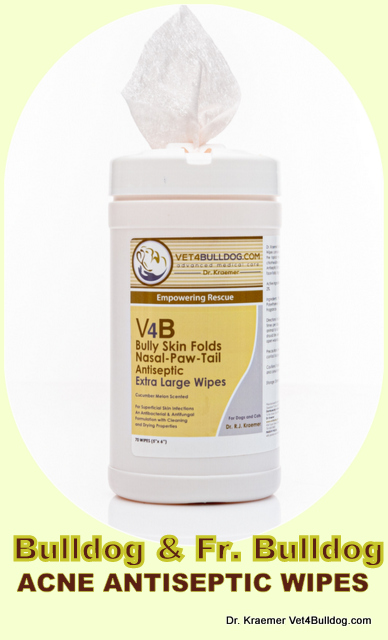 bulldog and French bulldog skin acne antiseptic wipes