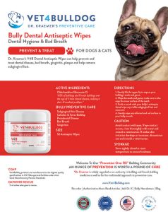 Dental antiseptic Wipe Handout - French Bulldog