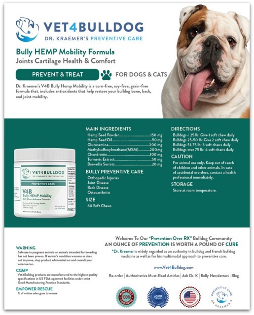 Eng Bulldog V4B Hemp Mobility Therapeutic Chew