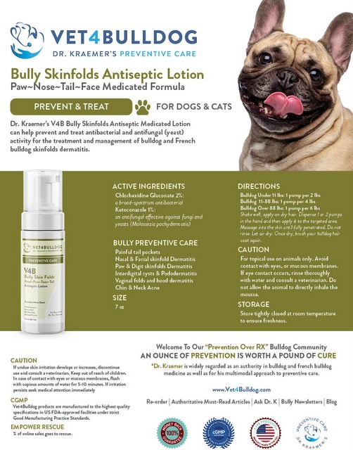 Skinfold Antiseptic Lotion Handout - French Bulldog