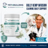 Dr. Kraemer, bulldog specialist, with V4B Bully Hemp Infusion Relax & Calm