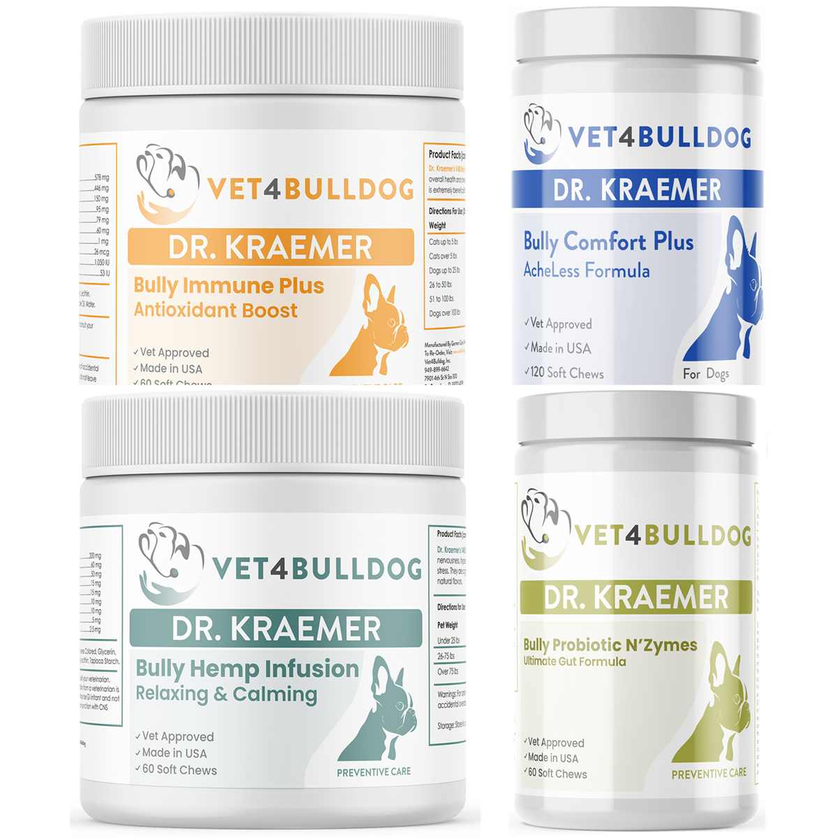 Bully Elongated Soft Palate ULTIMATE Bundle with current 2026 Vet4Bulldog product labels