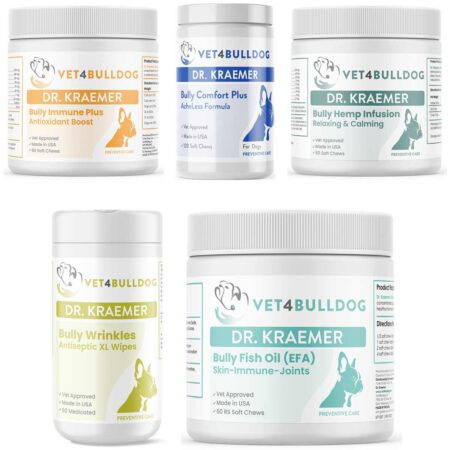 Bully Tail Pocket ULTIMATE Care Bundle with current 2026 Vet4Bulldog product labels