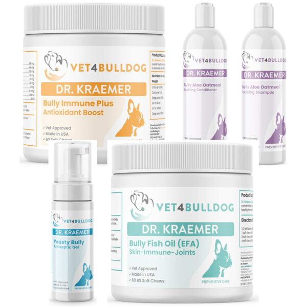 Bully Flank Alopecia ULTIMATE Bundle with current 2026 Vet4Bulldog product labels