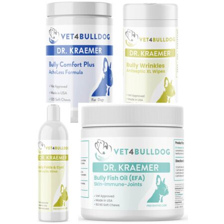 Bully Paw Dermatitis Essential Bundle with current 2026 Vet4Bulldog product labels