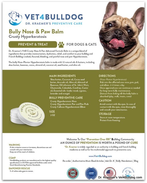 Paw and Nose Hyperkeratosis French Bulldog Balm
