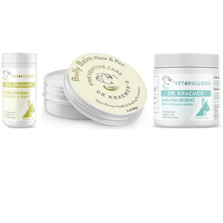 Bully Dry Crusty Nose & Paw Essential Bundle with current 2026 Vet4Bulldog product labels