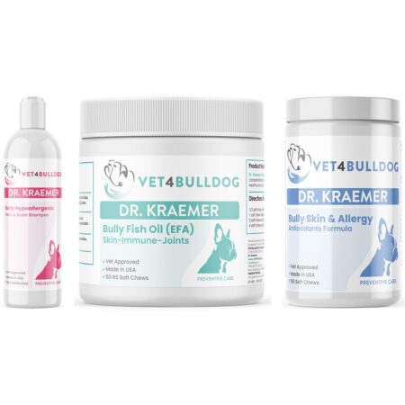 Bully Skin & Coat Derma Care Basic Bundle with current 2026 Vet4Bulldog product labels