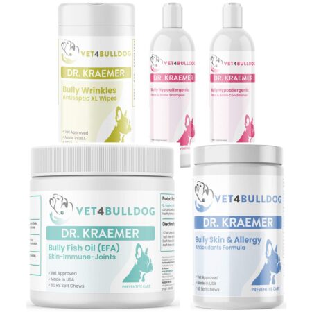 Bully Skin & Wrinkles Derma Care ULTIMATE Bundle with current 2026 Vet4Bulldog product labels