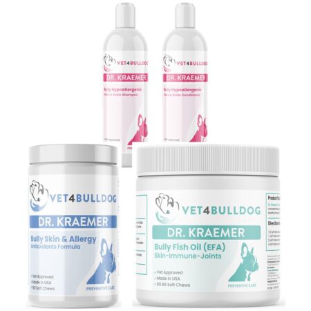 Bully Skin & Coat Derma Care Essential Bundle with current 2026 Vet4Bulldog product labels