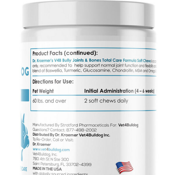 bulldog joint bone and back total care supplement Lg direction