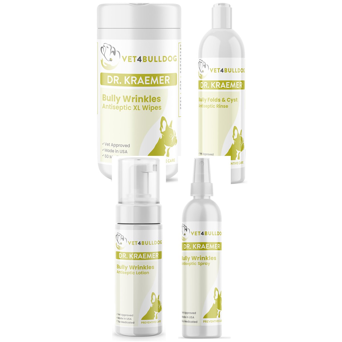 Bully Antiseptic Wrinkles Cysts and Skin Vital Care Bundle with optimized 2026 Vet4Bulldog product images