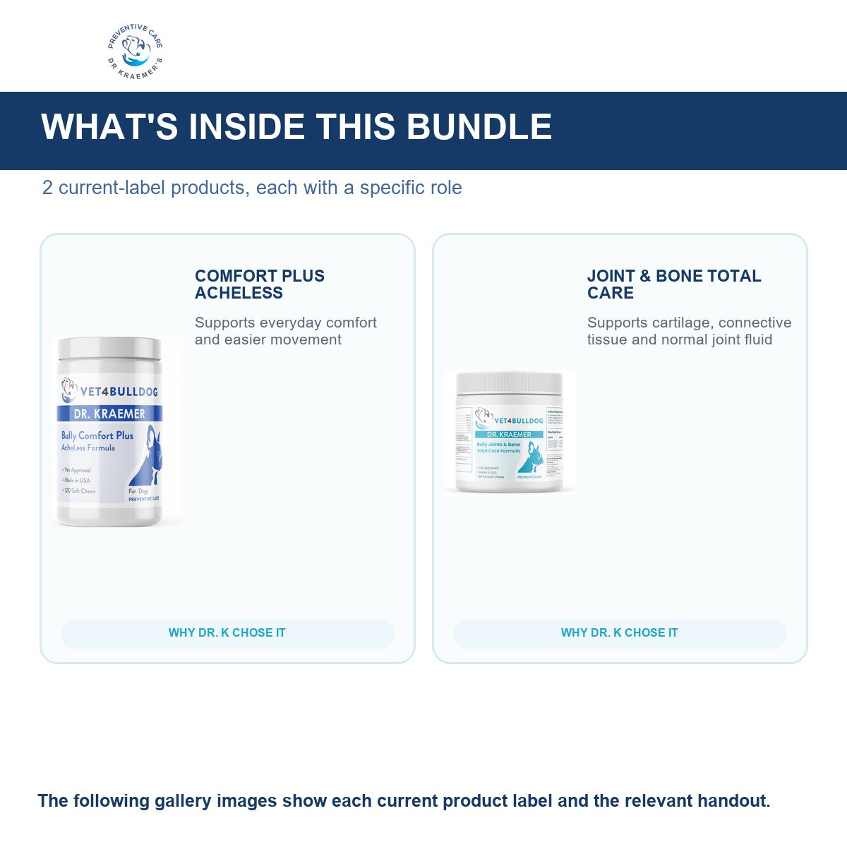 Everything included in the Bully Arthritis Pain and Ache Basic Bundle for bulldogs 59lb and under