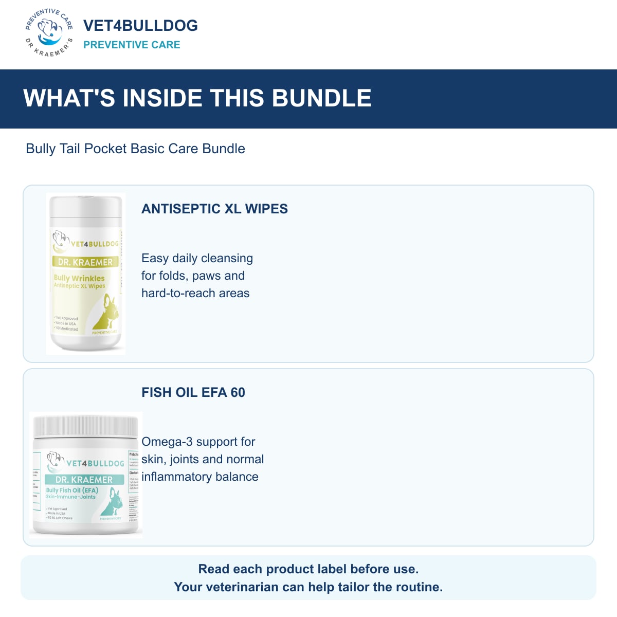 Bully Tail Pocket Basic Care Bundle: products included and their daily care roles