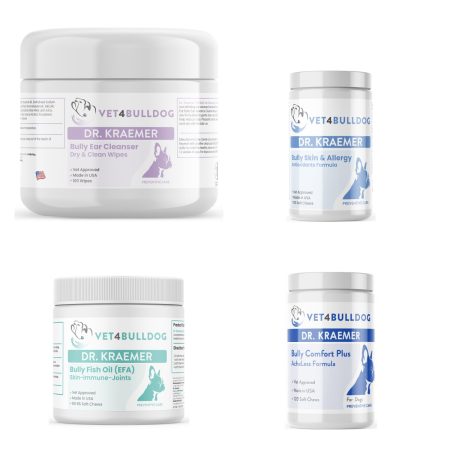 Bully Ear Hematoma ULTIMATE Care Bundle current included products, with original 2026 Vet4Bulldog product photographs