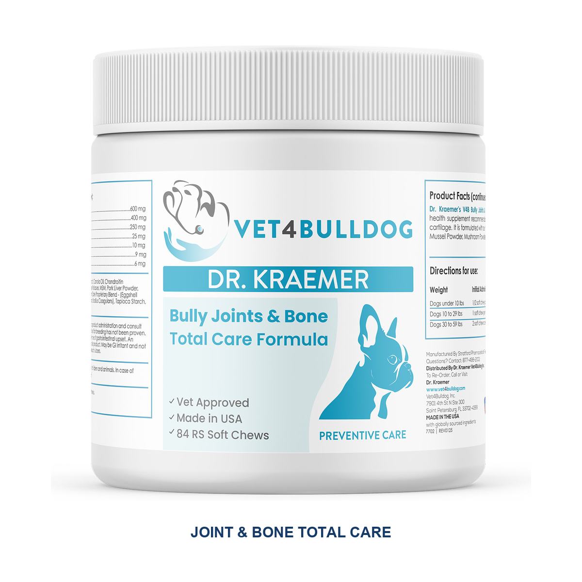 Bully Joint and Bone Total Care chews for bulldogs