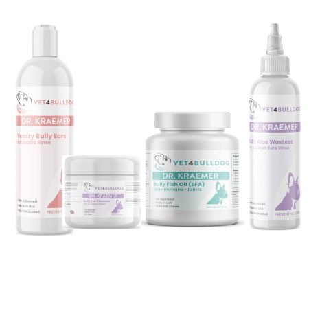 Yeasty Ears Ultimate bundle: antiseptic rinse, ear wipes, waxless aloe rinse and 90-count Fish Oil DS