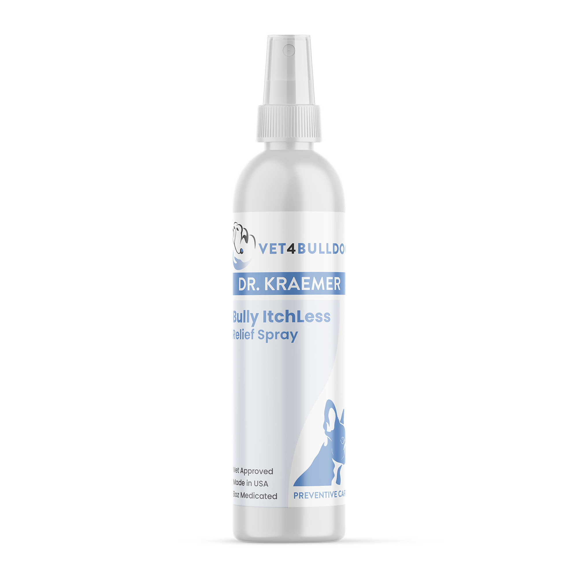 Itchy Bully Medicated Spray — close-up product photo on white background.