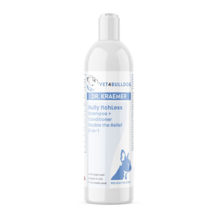 Bully ItchLess 2-in-1 Shampoo + Conditioner — close-up product photo on white background.