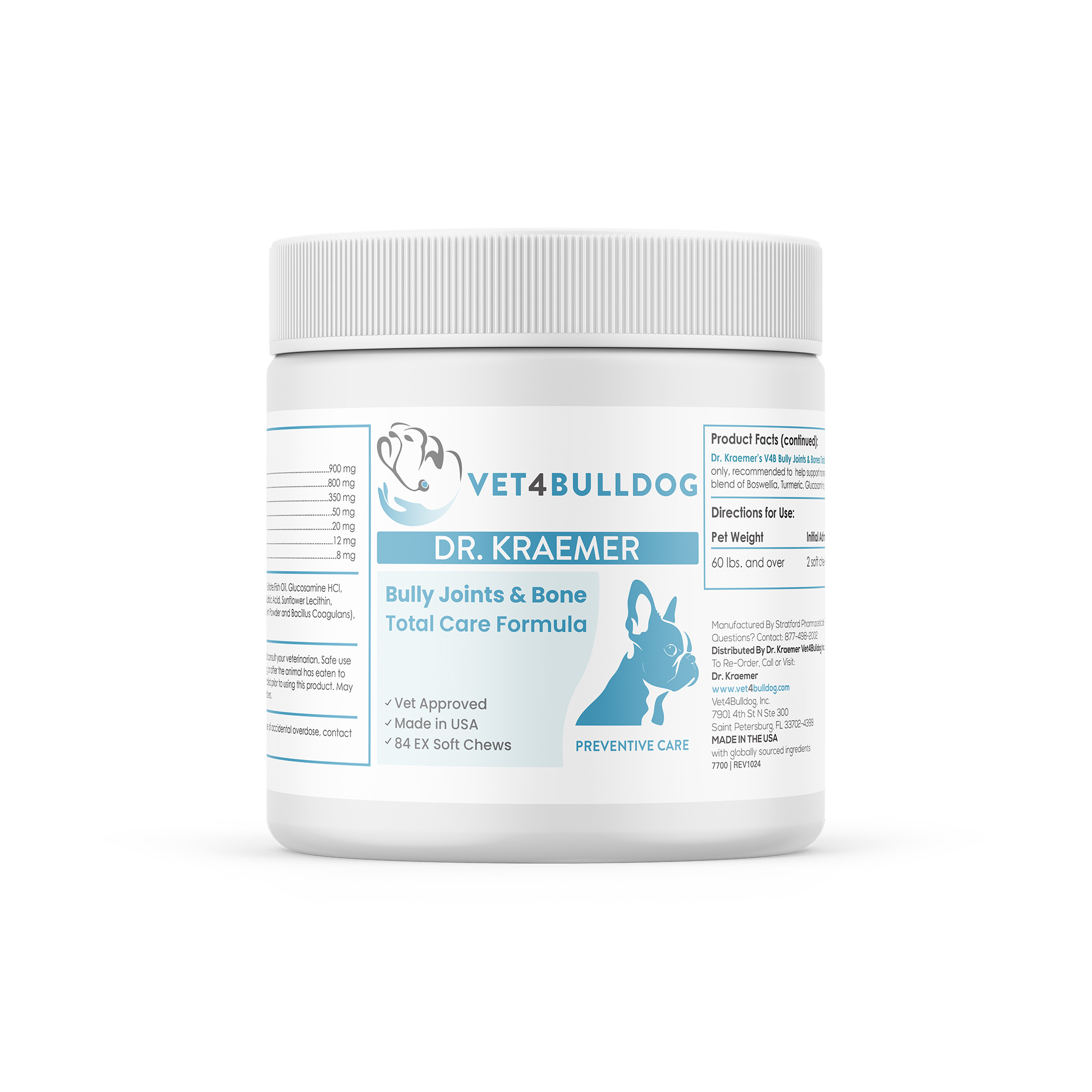 Bully Joint & Bone Total Care (60lb & Over / 84 Chews) — product container, front label