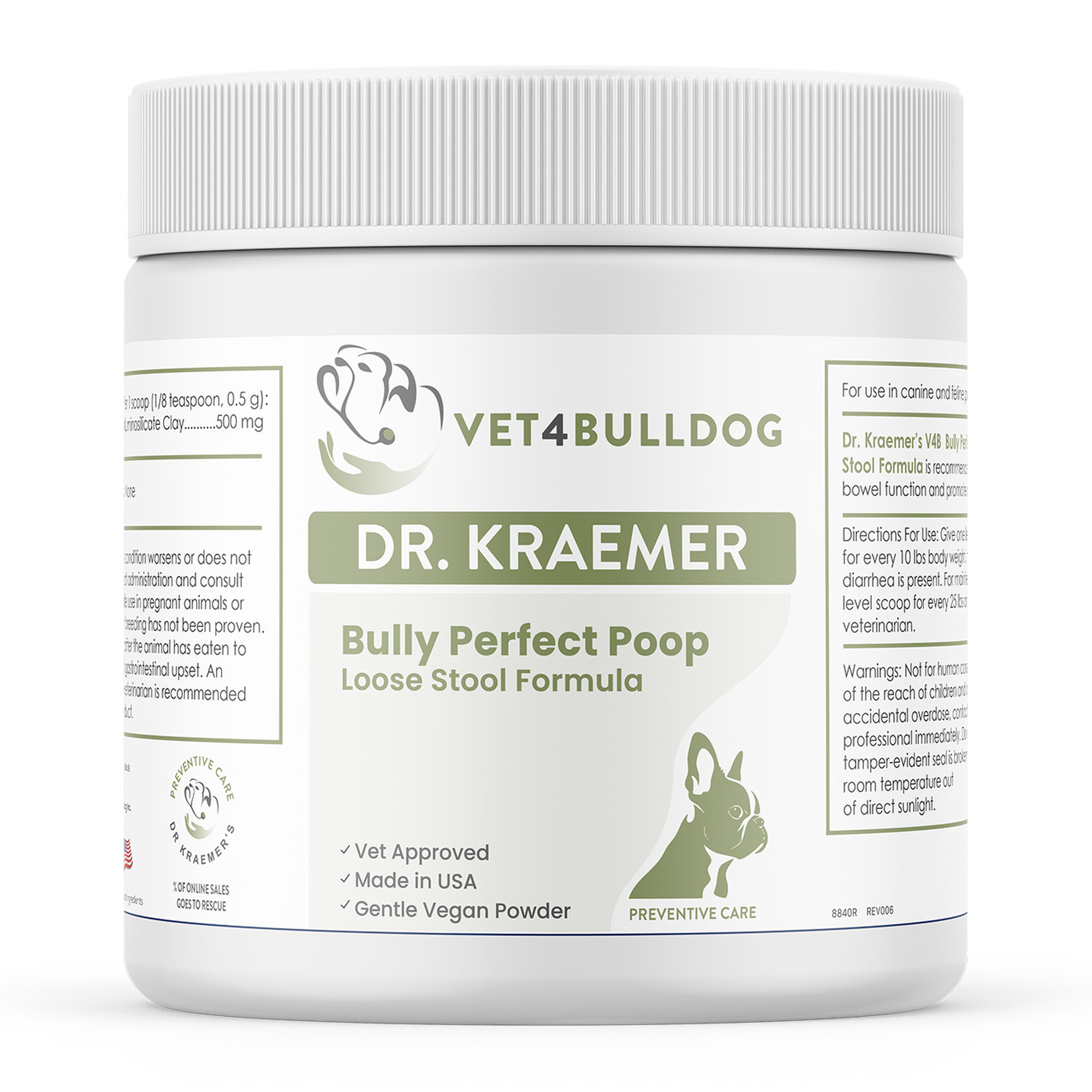 Bully Perfect Poop Formula (Vegan Hypoallergenic), close-up product photo on white background.