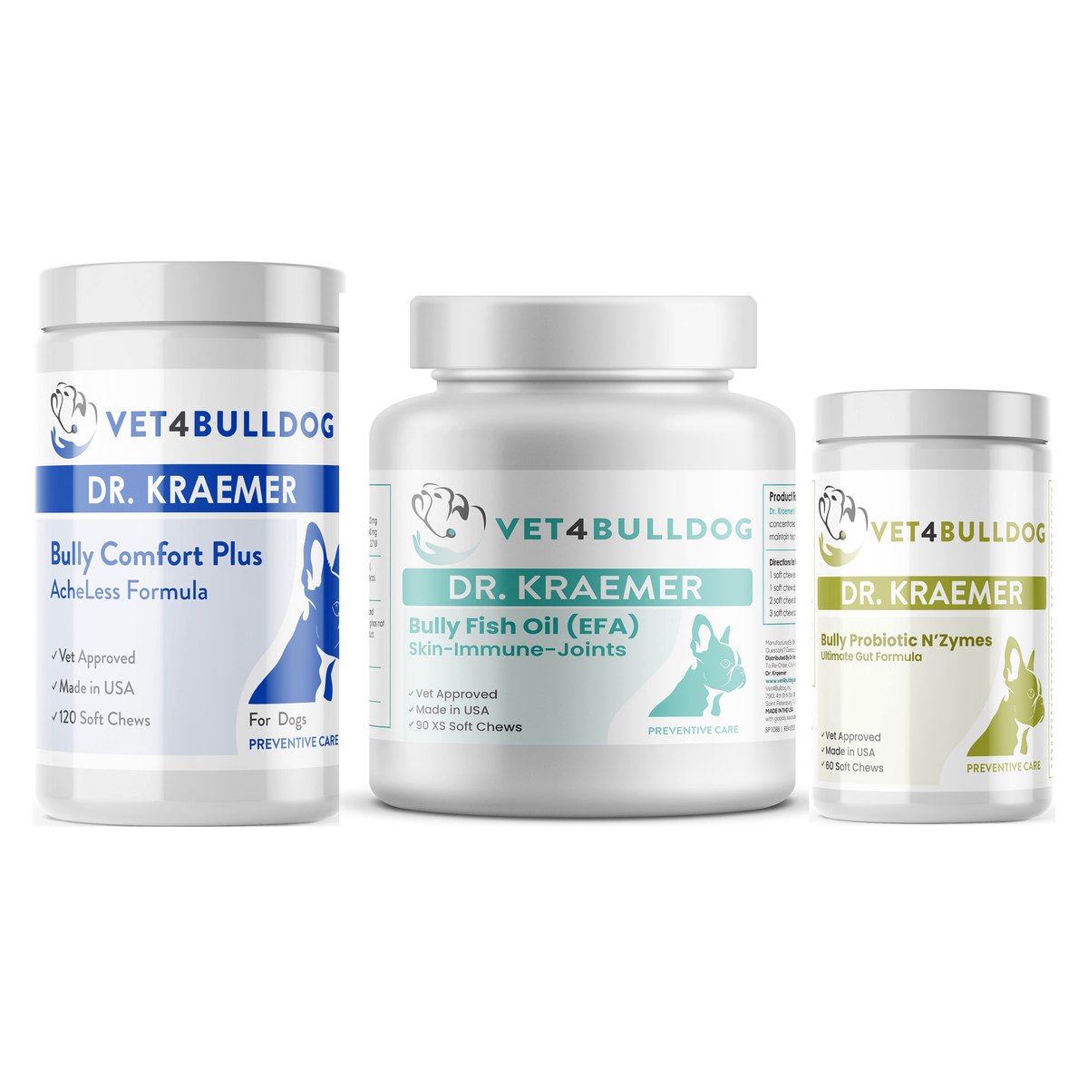 Bully Elongated Soft Palate Essential Bundle with current labels and proportional product sizes