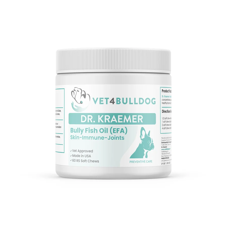 Dr Kraemer’s Bully Fish Oil EFA 60 soft chews container