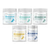 Dr. Kraemer's bully orthopedics vital bundle 59 lb and under, product containers together on a white background.