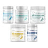 Dr. Kraemer's bully orthopedics vital bundle 60 lb and over, product containers together on a white background.