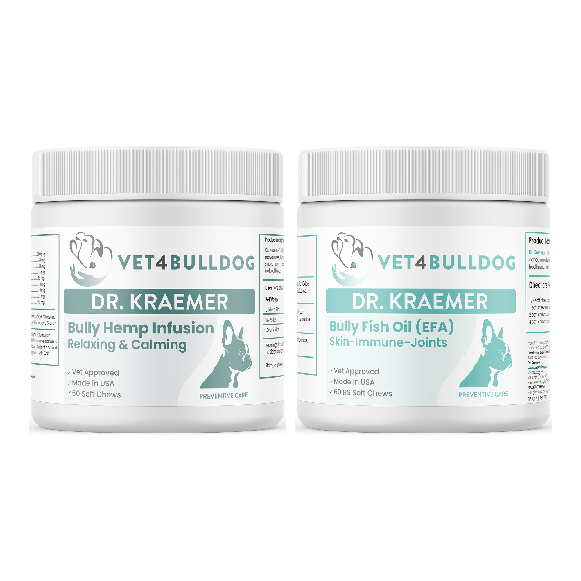 Bully Sleep Apnea Basic Bundle with Bully HEMP Relax & Calm, Bully Fish Oil EFA (Sm-Med | 60 Chews) on a white background.