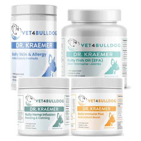 Dr. Kraemer’s Bully Sleep Apnea ULTIMATE Bundle, current Vet4Bulldog products in a closeup bundle packshot
