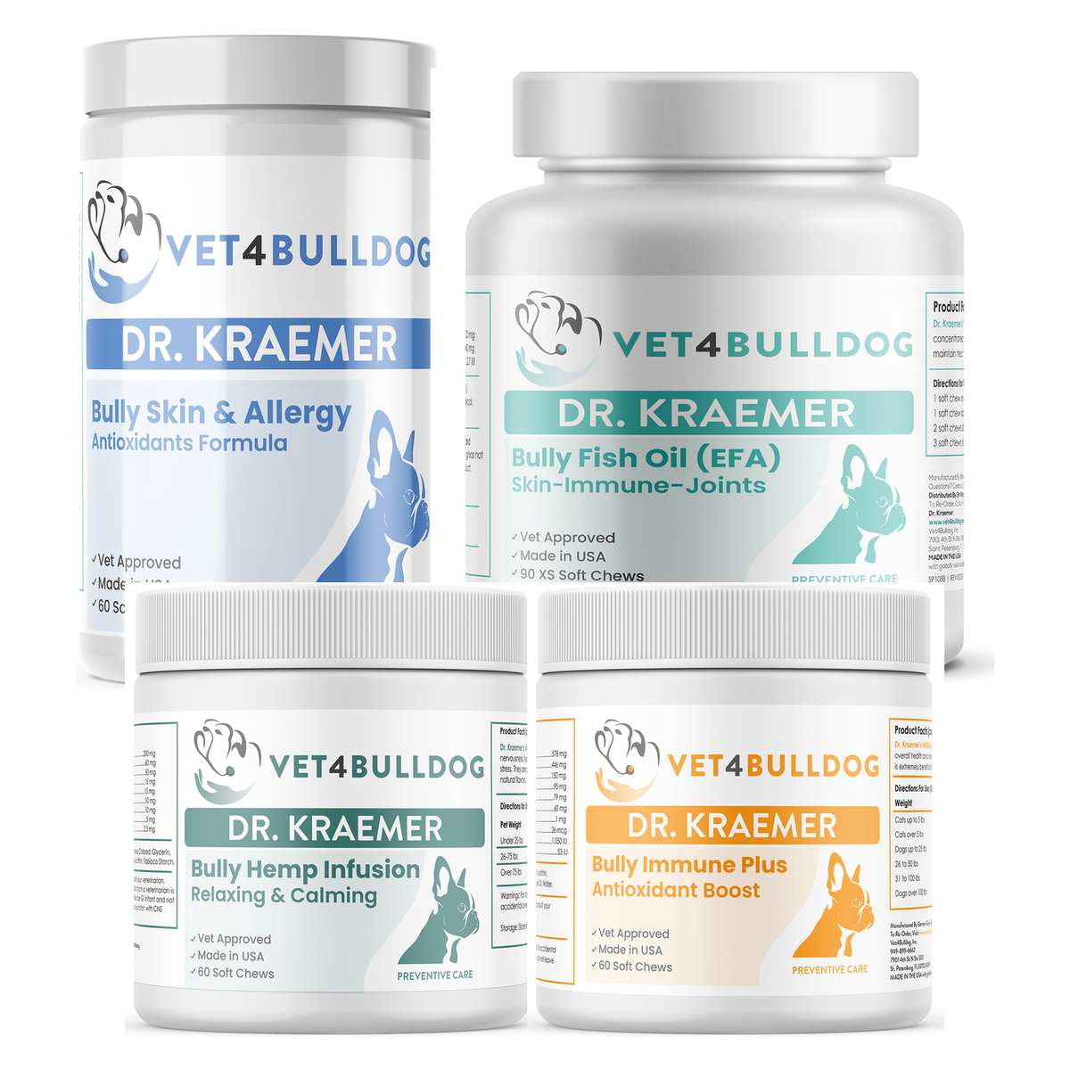 Dr. Kraemer’s Bully Sleep Apnea ULTIMATE Bundle, current Vet4Bulldog products in a closeup bundle packshot