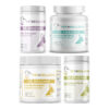 Bully Stenotic Nares ULTIMATE Bundle with Bully StressLess & Calming Aid, Bully Fish Oil EFA DS (Sm-Med-Lg / 90 DS-chews), Bully Multivitamin Plus Optimized Formula, Bully Pre / Probiotics N' Zyme KEEP-UP on a white background.