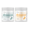 Bully StressLess & Calm Basic Bundle with Bully HEMP Relax & Calm, Bulldog Immune Support Plus Chews on a white background.